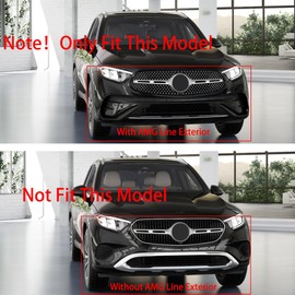 RQING forMercedes-Benz GLC GLC300 X254 2023 2024 2025 2026 Front Fog Light Grill Mesh Cover Trims (Carbon Fiber Pattern)