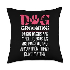 Dog Cloths Puppy Doggie Pet Animal Lover Gifts Dog Grooming Paw Print Puppy Doggie Lover Owner Pet Groomer Throw Pillow, 18x18, Multicolor