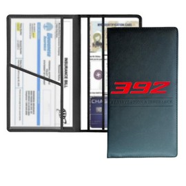 Leather Car Registration and Insurance Cards Holder Compatible with Dodge Challenger Charger SRT RAM Auto Accessories, Vehicle Glove Box Car Organizer with Magnetic Shut, Documents License (392)