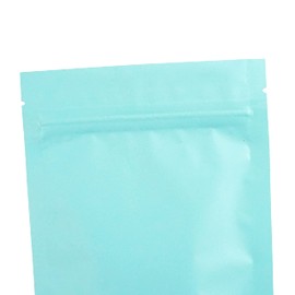 QQ Studio Pack of 100 Matte Color Stand-Up Mylar Foil Resealable Zipper Pouches (5.5" x 7.8", Matte Sky Blue)