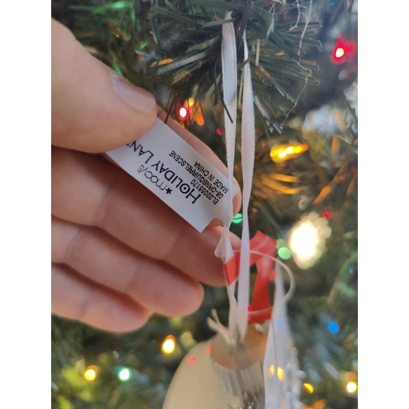 Macy's Holiday Lane Ornament Northern Holiday Squirrel scene LED NWT