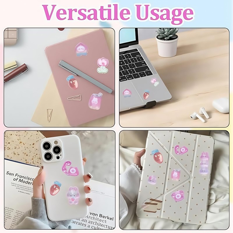 3D Cute Stickers,3D Sticker Set with Cute Pink Bunny Designs,Adorable