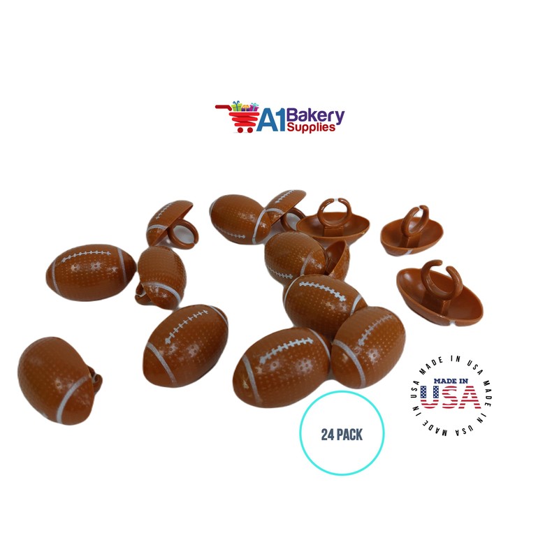 Football Cupcake Rings - 24 pc by A1 Bakery Supplies