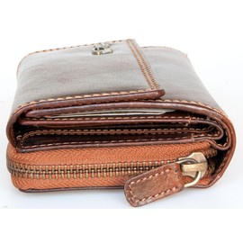 FLW Classic Medium Full Leather Wallet in Durable Genuine Leather with Privacy (RFID), brown, Classic