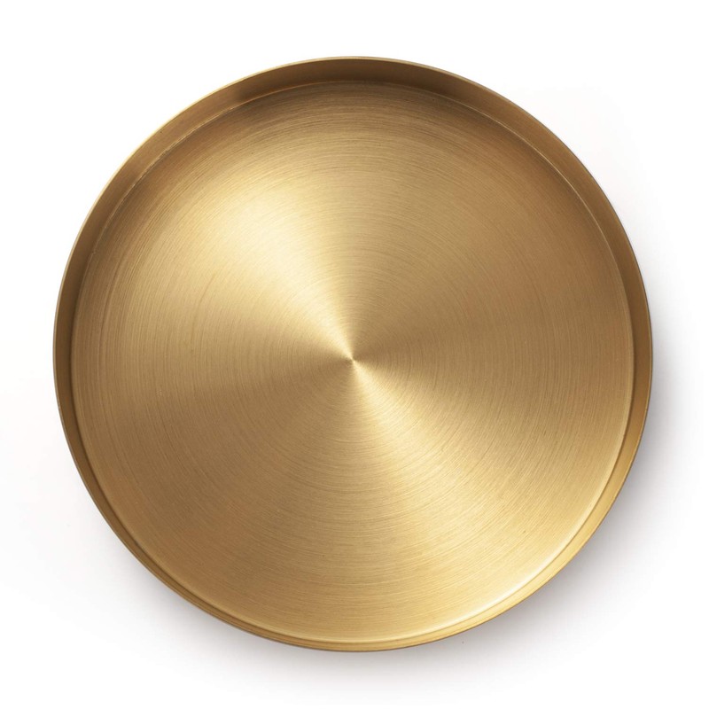 IVAILEX Round Gold Tray Stainless Steel Jewelry, Make up, Candle
