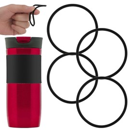 4pcs Replacement Rubber Lid Seals Compatible with 16 & 20 oz Contigo Snapseal Byron Travel Mug, Leak-Proof Rubber Seals Lid Gaskets Replacement for Contigo Mugs (Black)