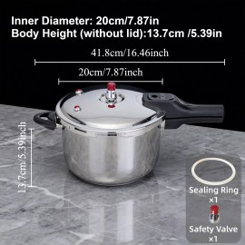 HCX 4.2Quart (4L)7.9Inch (20cm) Pressure Cooker, 80kPa Working Pressure, 3-Ply Base for All Stoves,, for Home & Commercial Usecolor: Light Grey, diameter: 20 cm, Capacity: 4 L