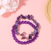Heclia Purple Butterfly Healing Bracelet for Women 2 Pcs Amethyst