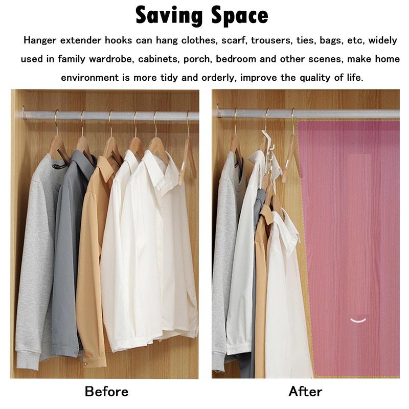 8 Pcs Clothes Hanger Connector Hooks, Multi Hangers Saving Space,