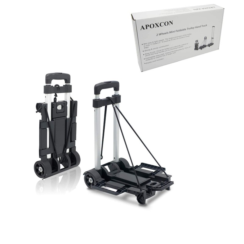 APOXCON Folding Hand Truck, 120 lbs Capacity Luggage Cart with