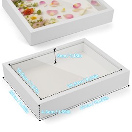 TXXATX 3D Picture Frame for Filling 25 x 20 x 3 cm Picture Frame Deep for Filling White Picture Frame 3D for Filling with Transparent Acrylic Plate for Desktop Wall Objects Photos Wedding Bouquet DIY