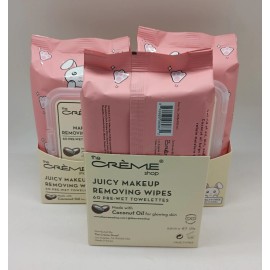 The Creme Shop Coconut Oil Makeup Wipes 3-Pack – Gentle Hydrating Cleansing Face
