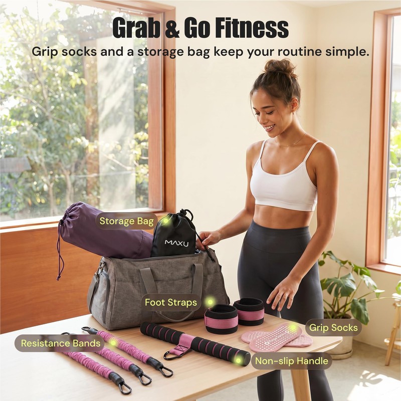 MaxU Pedal Resistance Band Set with Handles, 3 x 30
