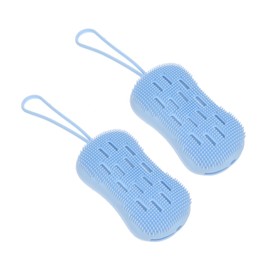 NOLITOY 2pcs Bath Brush Exfoliating Bathroom Massager Cleaning Sponges for Household Use Body Scrubber Household Cleaning Sponges Massager Cleaning Bath Back Blue
