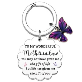 Mother in Law Gifts Birthday Engagement Anniversary Christmas Gift from Daughter Son in Law Wedding Gift for Mom Mother Mothers Day Gifts for Her Keychain Basket Stuffers
