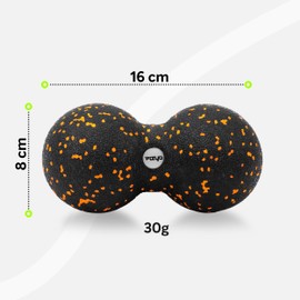Fizyo Massage Ball Massage Roller for Rehabilitation Yoga Exercises Crossfit Anti-Stress Relaxation Ideal for Back Pain, Sciatica, Peanut Shape (Orange)