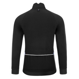 Santic Men's Cycling Jacket Winter Thermal Fleece Windproof Breathable Reflective Softshell Windbreaker Running Jackets,Black&Gray,S