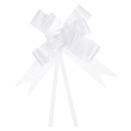 M METERXITY 100 Pack Gift Pull Bows - Basket Gift Wrap Bow Rose Pattern Christmas Bows Gifts Bow Bulk Apply to Birthday Party (White)