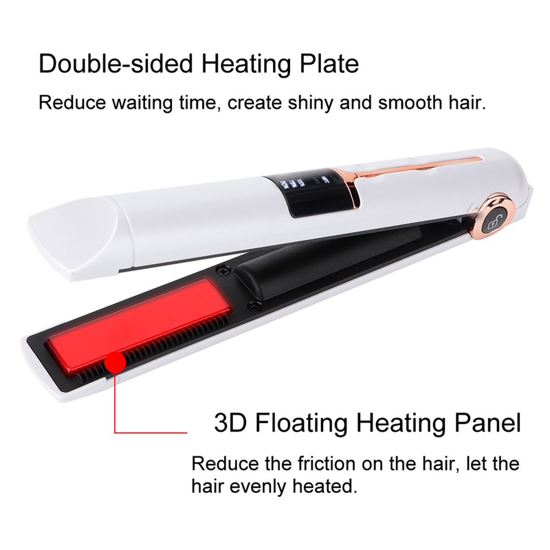 Professional USB Charging Mini Electric Hair Straightener Curler Cordless Hair