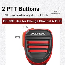 BAOFENG UV-9R Radio Speaker Microphone IP54 Waterproof 2-pin K Type for UV-9R Plus Radio Dual PTT Remote Shoulder Speaker Mic for UV-9G Ham Radio (Red)