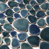 Blujellyfish Pebble Tiles for Shower Floor Gradient Deep Blue Teal