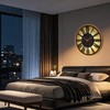 Jassurance Large Lighted Wood Wall Clock Remote Control, Roman Numeral