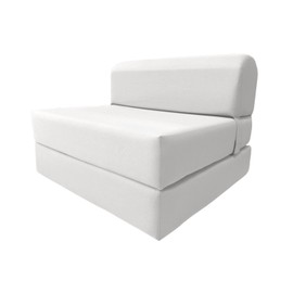 Danfuton White Sleeper Chair Folding Foam Beds, Portable Sleepover Mattress 6 x 36 x 70