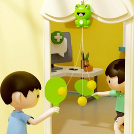 Indoor Suspended Table Tennis Trainer Portable Set, Door Pong Game for Kids with Racket and Balls, Adjustable Hanging Table Tennis Trainer for Parent Kids,Improve Hand-Eye Coordination