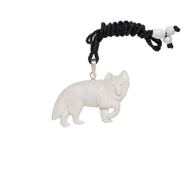 81stgeneration Women's Men's Hand Carved Bone 925 Sterling Silver Werewolf Wolf Pendant Necklace