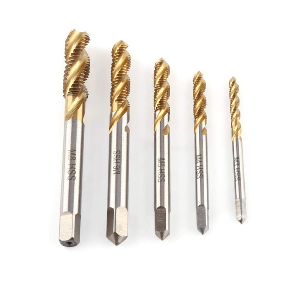 5PCS HSS Metric Thread Machine Taps Set,M3 M4 M5 M6
