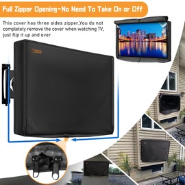 Outdoor TV Cover 30 to 32 Inch Weatherproof, Waterproof Outside TV Covers Heavy Duty 600D Oxford TV Covers Outdoor TV Screen Protectors Shield with Full Zippers and Velcro for Flat Screen Outdoor TVs