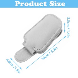 Brillenhalter für Auto Sonnenblende, 3 Stück Leder Sonnenbrillen Halterung, Magnetische Sonnenbrillenhalter, Auto Visier Brille Halterung, für Auto Visier Zubehör, Ticket-Kartenclip, Quittungen (Grau)