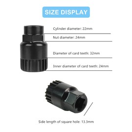 Bottom Bracket Remover for Bicycles, Bicycle Bottom Bracket Remover, Bicycle Bottom Bracket Tool, Bicycle Bottom Bracket Wrench Repair 20 Teeth Wrench Accessories for Bicycle Repair Maintenance, Black