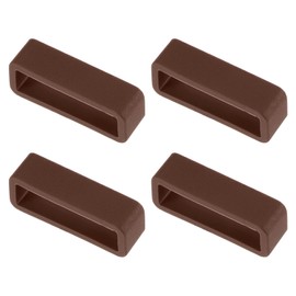 uxcell Watch Band Strap Loops, Rubber Replacement Fastener Rings Silicone Watch Holder Keeper for 22mm Width Watch Band, Brown 4 Pcs