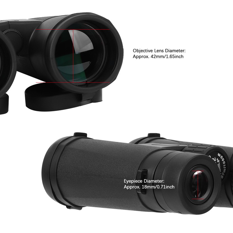 10X42 Binoculars BAK4 Portable Telescope with Universal Cilp for Outdoor