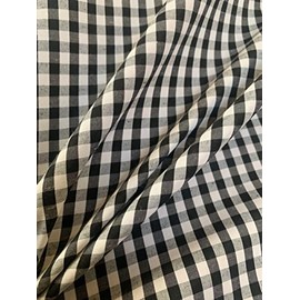 1/4 inch Black Gingham Fabric Per Yard 60 inch Polyester/Cotton Blend