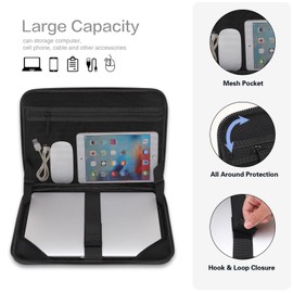 MOSISO 15-15.6 inch Laptop Sleeve with Handle, Waterproof Shockproof Protective Symmetrical Trapezoid EVA Computer Bag Carrying Case Compatible with MacBook Pro 16, HP, Dell Notebook, Black