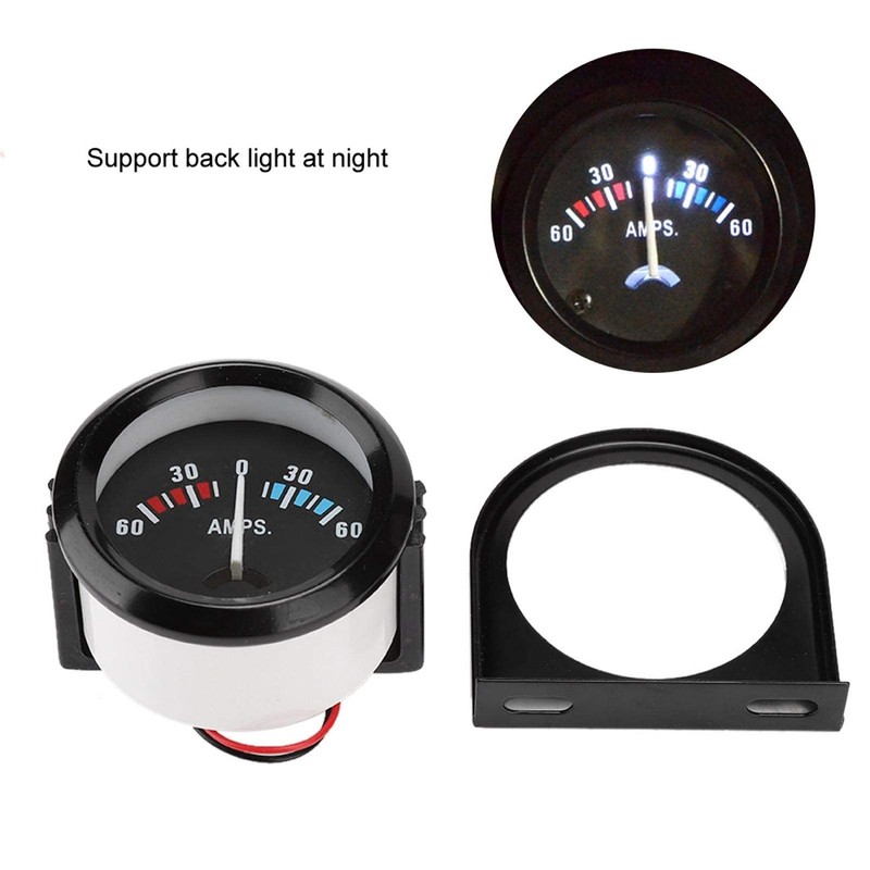 Qiilu Car Ammeter, 2 Inch 52 mm DC 12 V