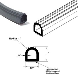 Water and Weather Resistant Adhesive Back Closed Cell Sponge Rubber Seal, Black; 1" Height, 7/8" Backing - 5 FT