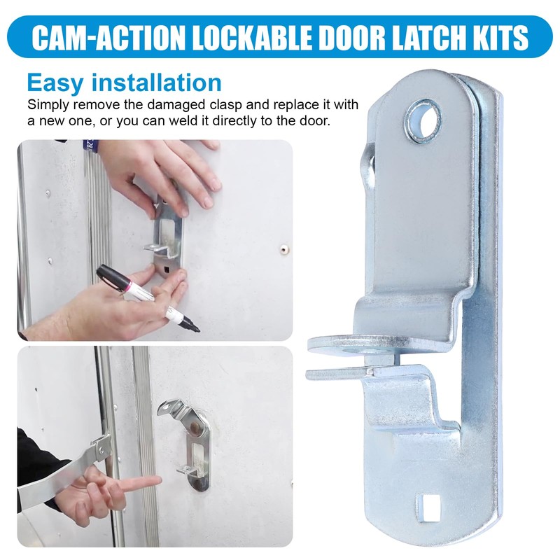 Trailer Cam-Action Hasp Lock Mechanism - Enclosed Trailer Door Latch