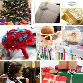 Leliafleury 1 Roll Purple Glitter Ribbon 2cm x 23m Metallic Sparkly Decorative Ribbon for DIY Crafts Gift Wrapping