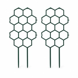 Honeycomb Plant Trellis for Climbing Vines – 2- or 4-Piece Rustproof Plastic Support Set for Indoor and Outdoor Pots