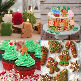 Copzievkae 2PCS Christmas Silicone Chocolate Molds, Christmas Silicone Molds Santa Clause Snowman Gingerbread Man Shape Xmas Theme Baking Molds for Christmas Party, Home Baking