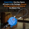 Forge TSA Approved Luggage Locks Ultra-Secure Dimple Key Cable Locks