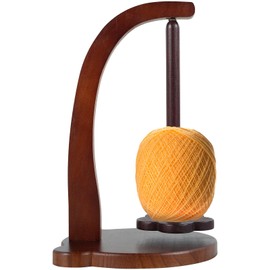 NZWBSHSSP Yarn Holder Wooden Yarn Spinner Sewing Spindle Thread Holder Rotating Magnetic Yarn Spinner Spindle Stable Yarn Ball Dispenser 320g Bearing Load for Knitting Crochet Lovers (Retro)