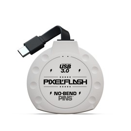 PixelFlash No-Bend Pins CF Card Reader, 2” Cabled Type-C USB 3.1 High-Speed Compact Flash (CF) Memory Adapter – Rugged, Durable, White