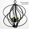 Xyndraph 17” Modern Black Chandelier for Dining Room - 4-Light