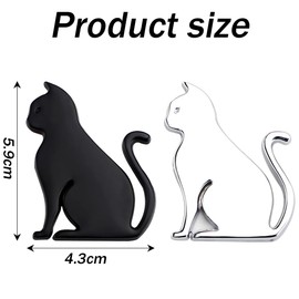 JNNJ 2 Pieces Decorative Car Sticker Cat Pattern Car Zinc Alloy Cat Pattern Car Sticker Unique Automotive Decorative Stickers