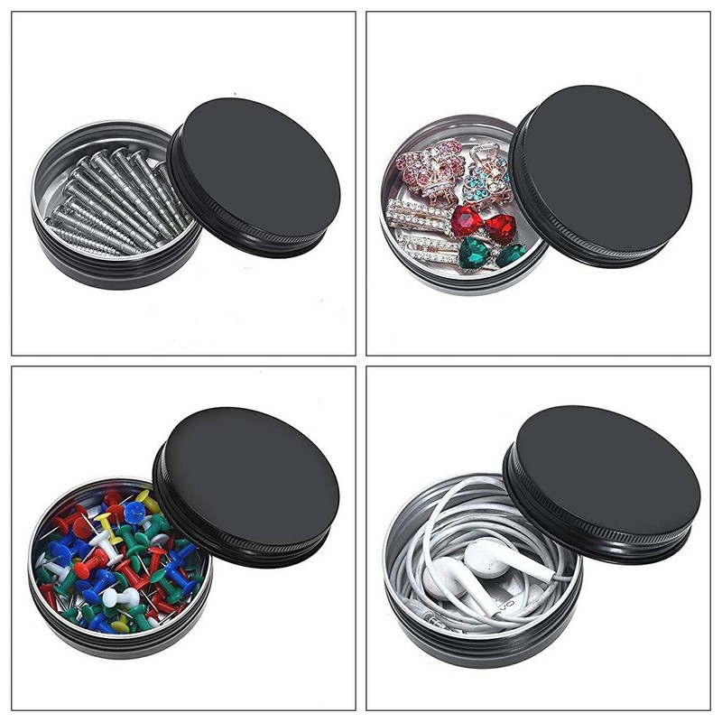 Small Aluminum Tin Jars,12Pcs Silver Round Cosmetic Sample Empty Container,Aluminum