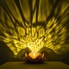 Huaxu Solar Lights Outdoor Decor Metal Lotus Flower LED Waterproof